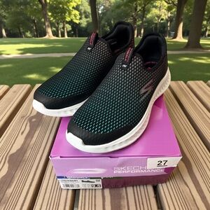 Skechers Women’s Black and Teal Performance Sneakers